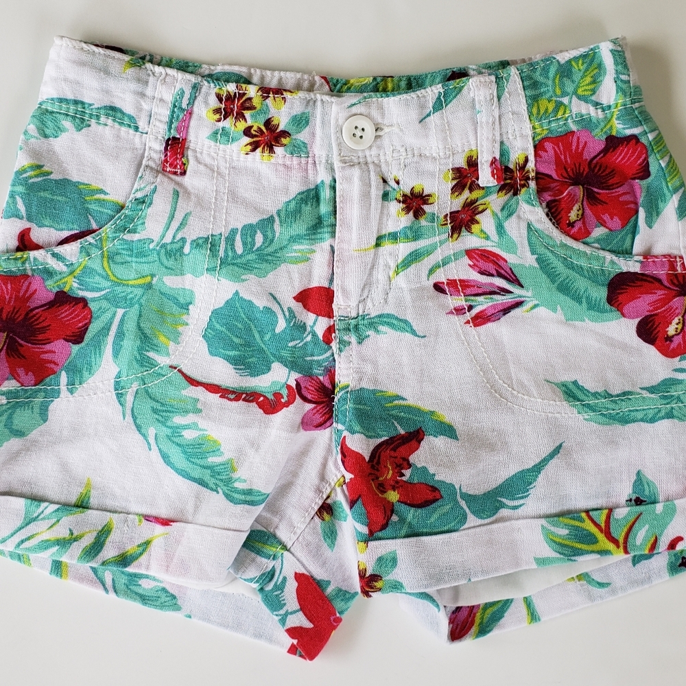 Old Navy Girls Linen shorts Size 10 Tropical